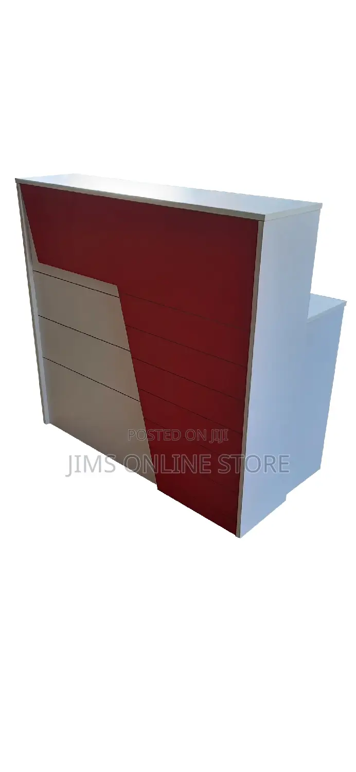 White and Re Reception Desk, Made on Order 140cm