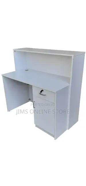 White and Re Reception Desk, Made on Order 140cm