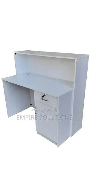White and Re Reception Desk, Made on Order 140cm