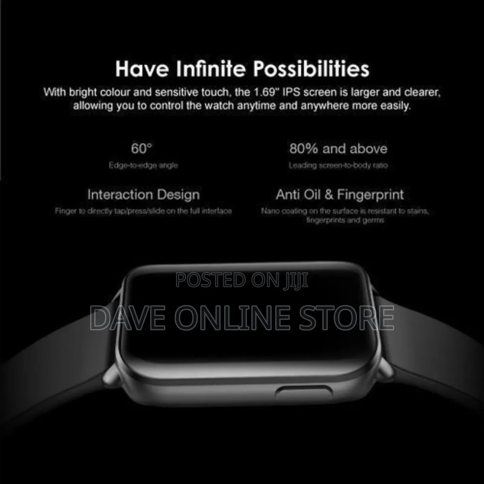 Oraimo Smart Watch Pro OSW16 Curved Display Waterproof Black