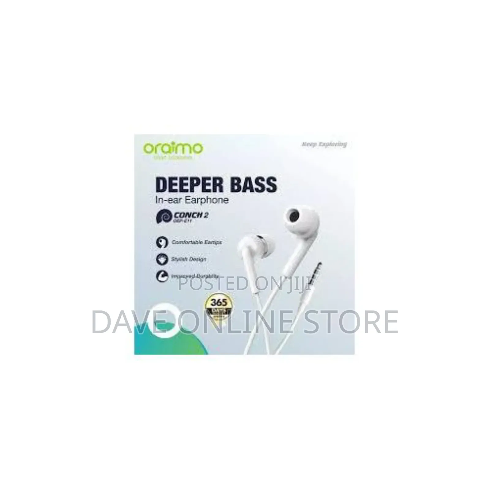 Oraimo Conch 2 Deeper Bass in Ear Earphone - White