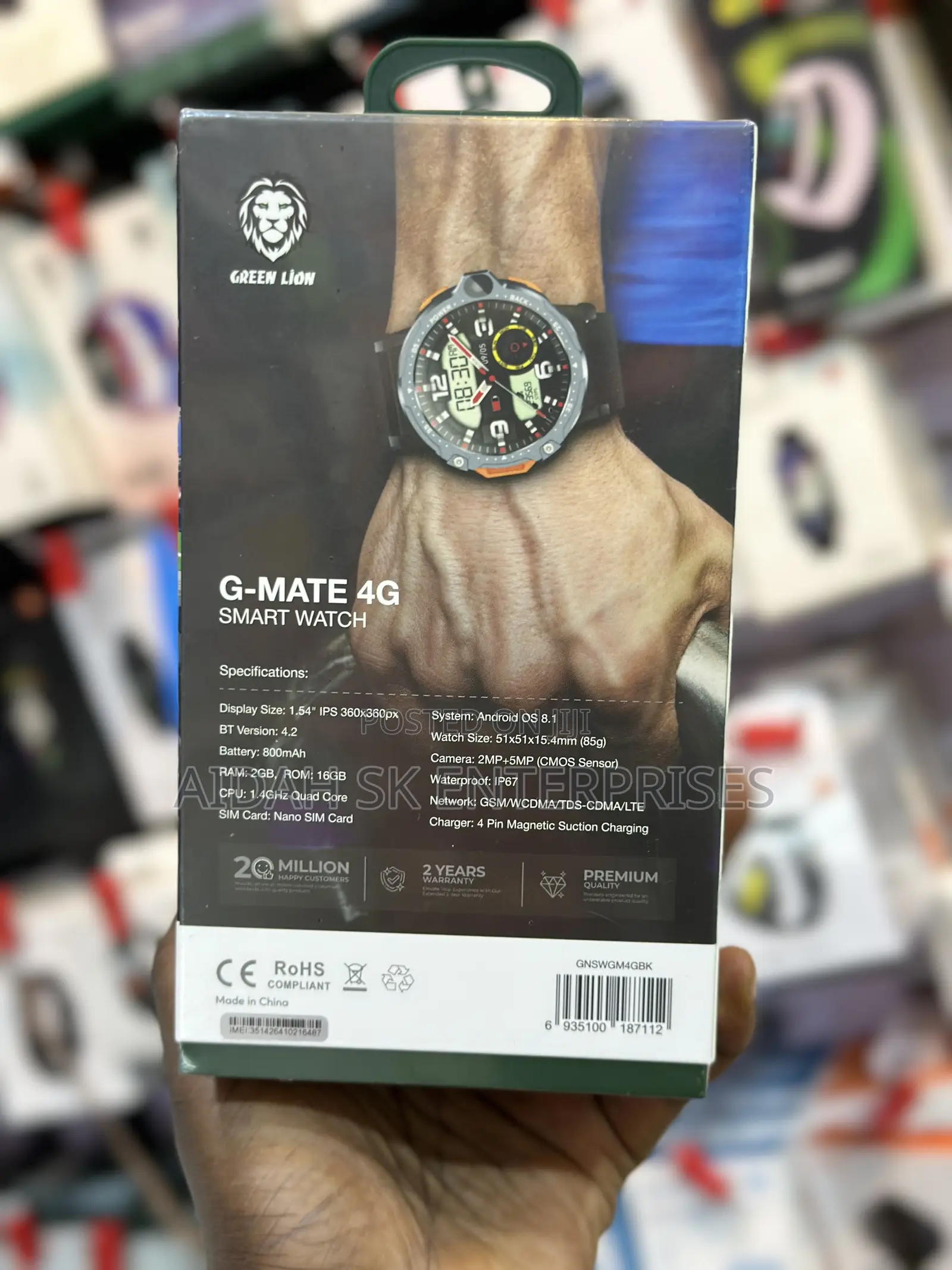Green Lion G – Mate 4G Smart Watch-Black