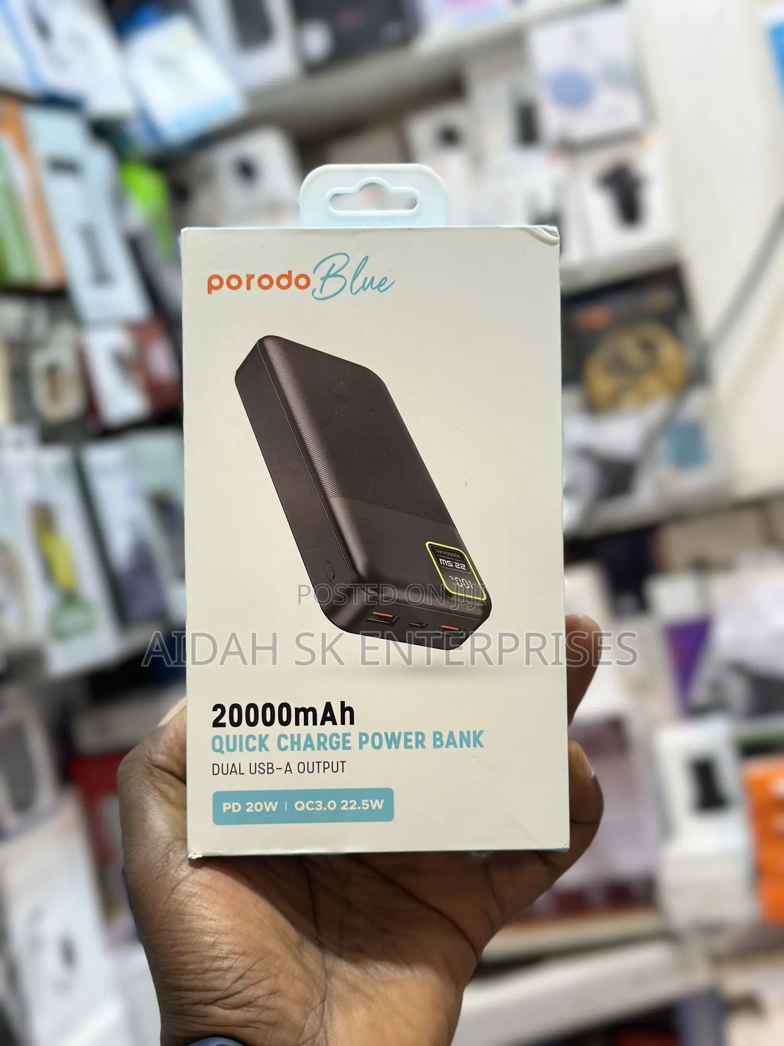 Porodo Blue 20000mah/22.5w Quick Charge Power Bank