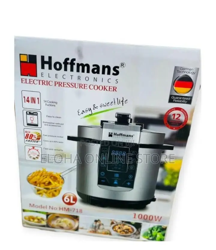 Hoffman's Electric Pressure Cooker 6L Fast Cooking -