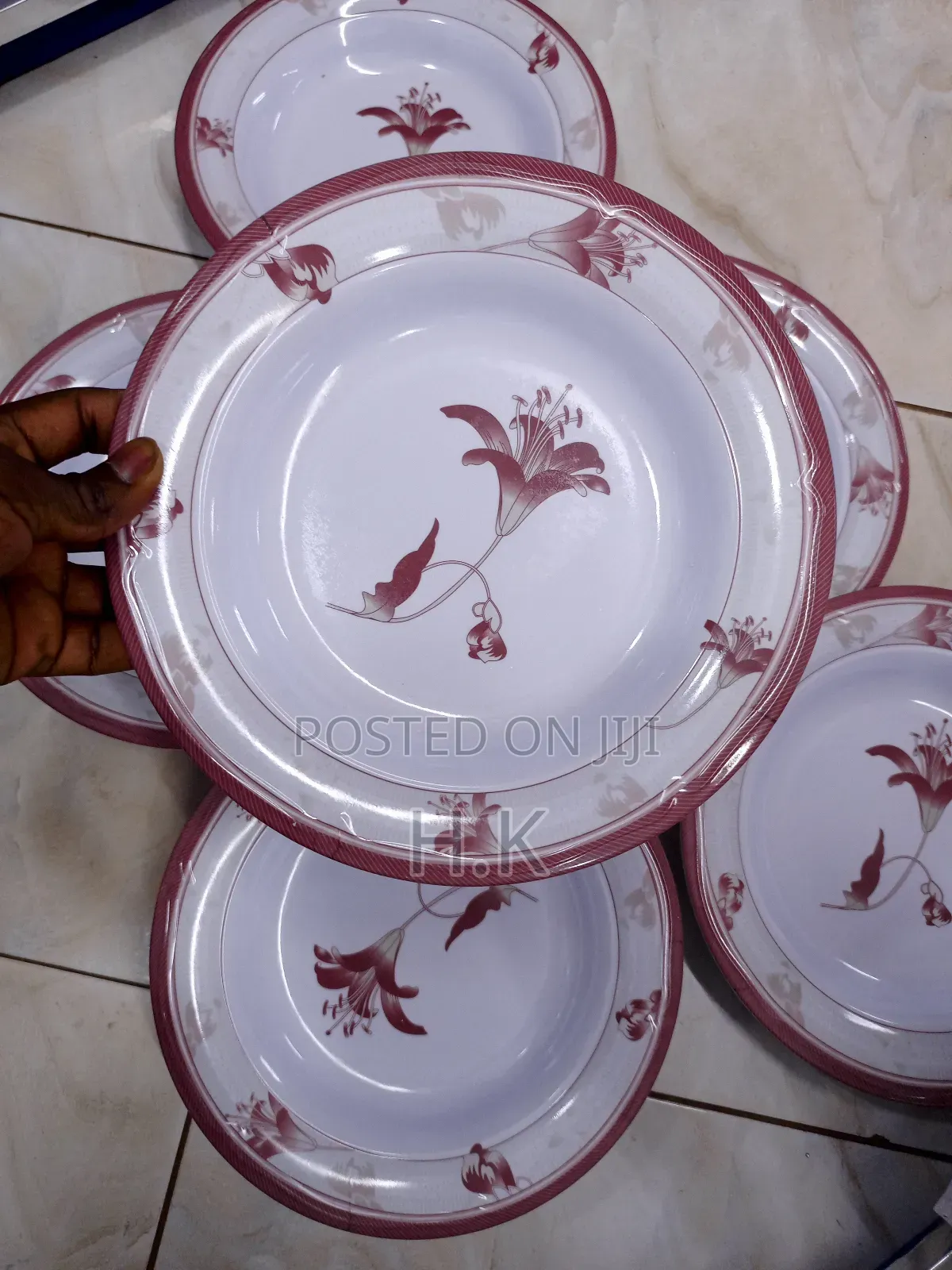6pcs Heavy Flower Melamine Plates