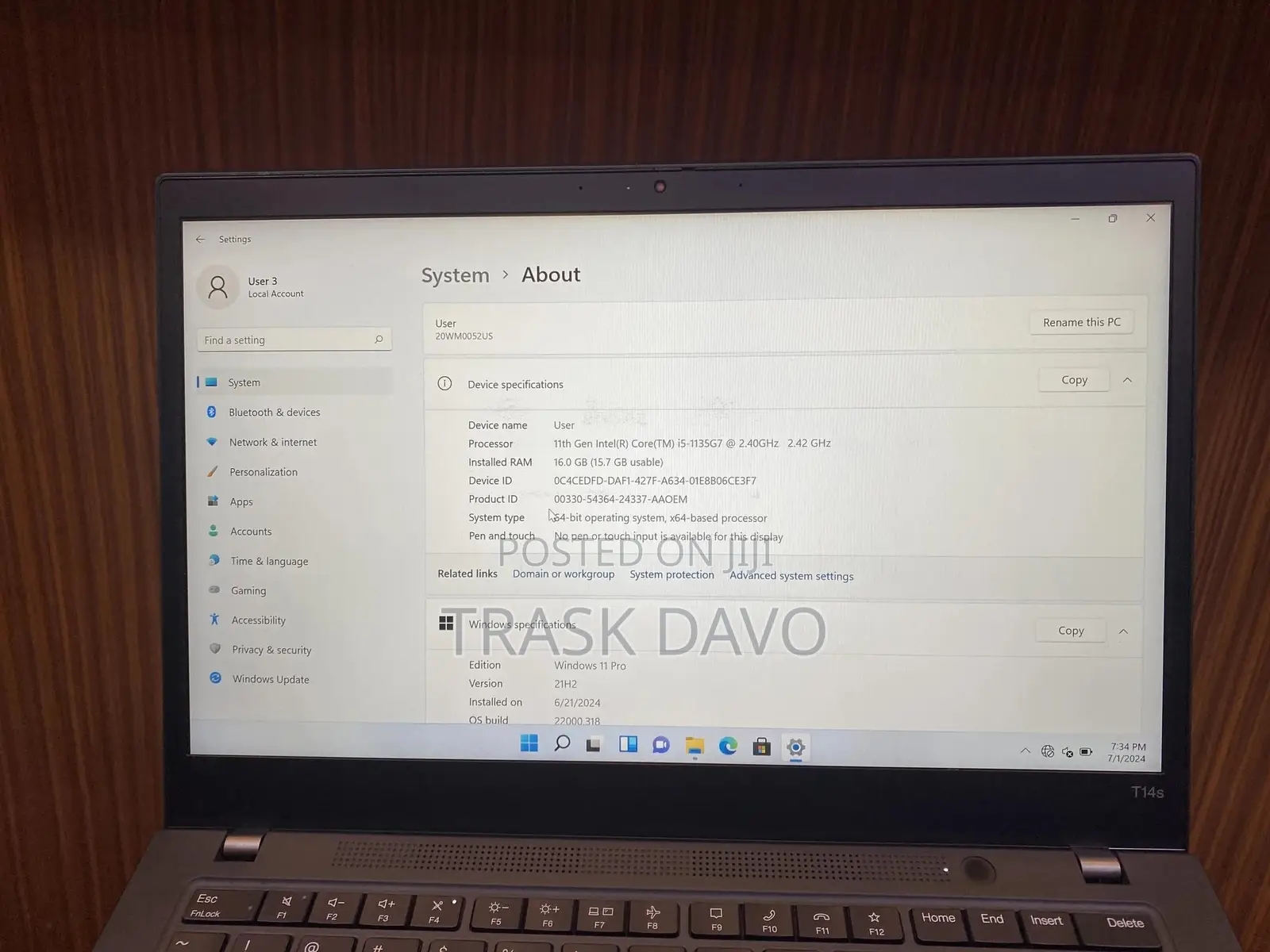 Laptop Lenovo ThinkPad T14s G4 16GB Intel Core I5 SSD 512GB
