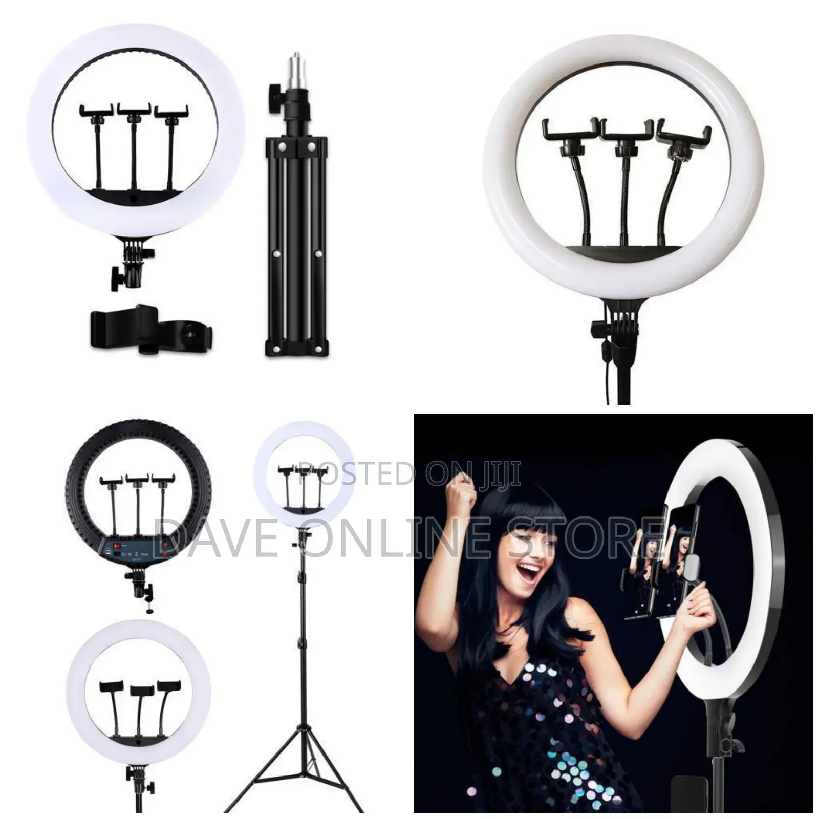18 Inch Strong 3 Colors Ring Light Tiktok, Youtube, - Black