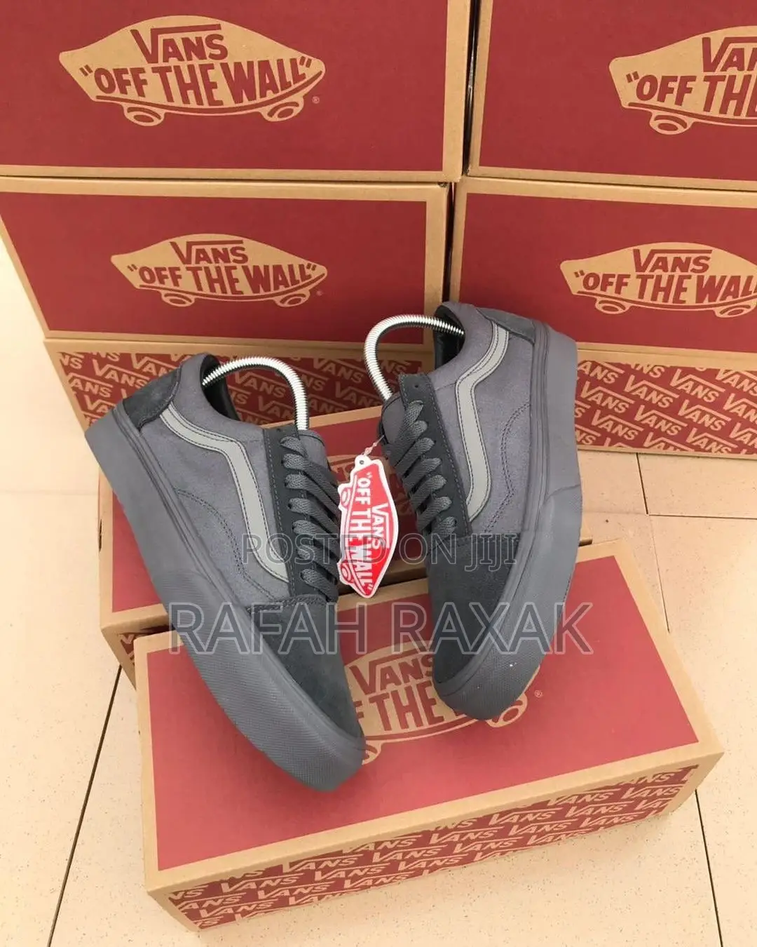 Original Grey Vintage Vans Off the Wall Old Skool Shoes