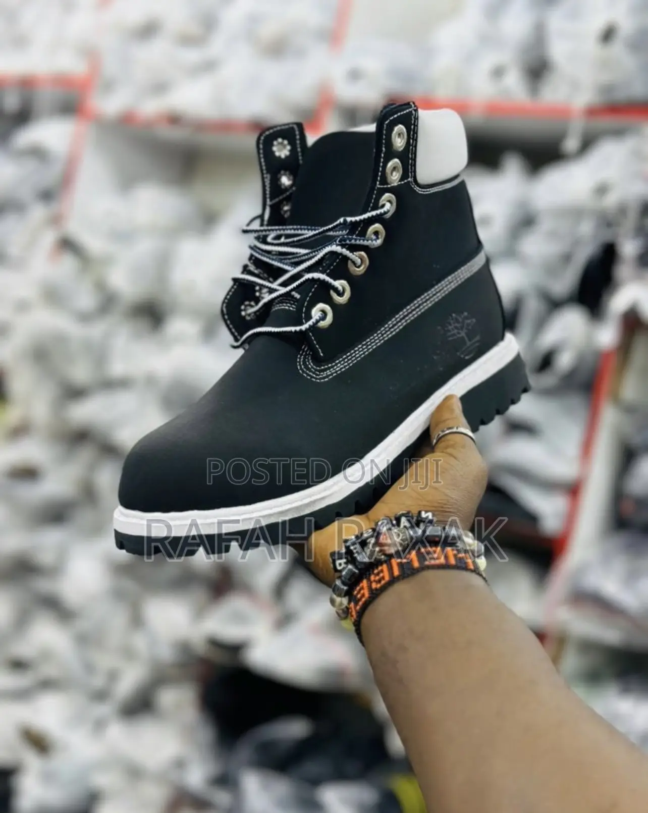 Original Black/White Waterproof 6 Inch Timberland Boots