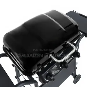 3 Burner Porcelain Coated LPG Gas Grill With Side Shelves