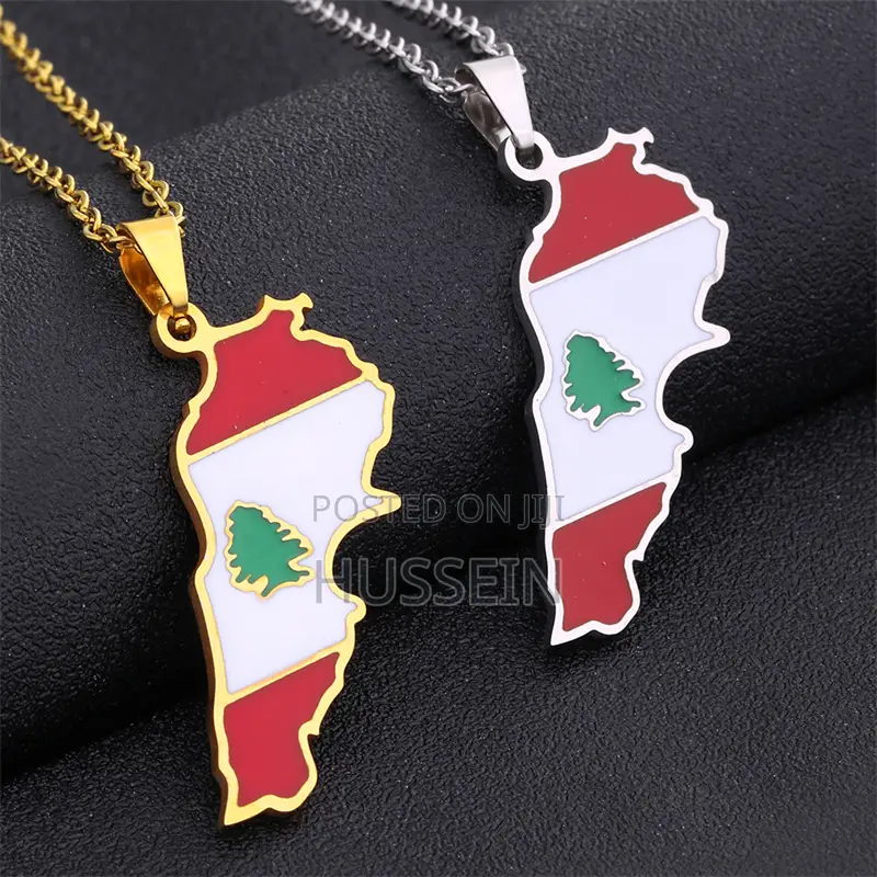 Africa Maps Ethiopian Map Flag Pendant Necklaces