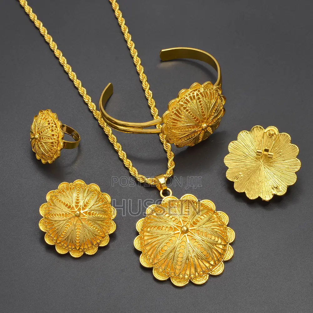 Anniyo 7.7cm Big Pendant Necklace Earrings Bracelet Rings