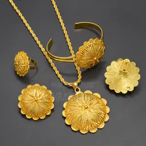 Anniyo 7.7cm Big Pendant Necklace Earrings Bracelet Rings