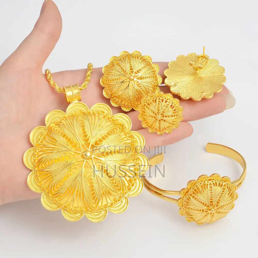 Anniyo 7.7cm Big Pendant Necklace Earrings Bracelet Rings