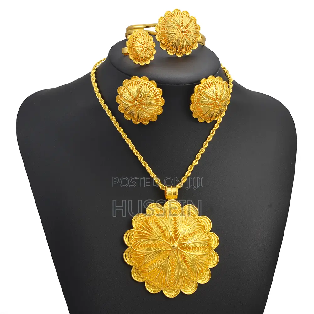Anniyo 7.7cm Big Pendant Necklace Earrings Bracelet Rings