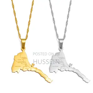 Anniyo Eritrea Map With City Name Pendant Necklaces
