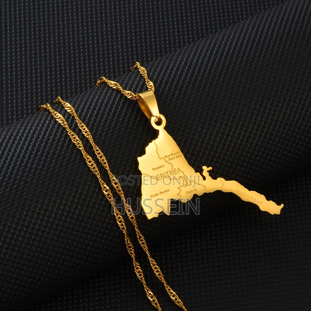 Anniyo Eritrea Map With City Name Pendant Necklaces