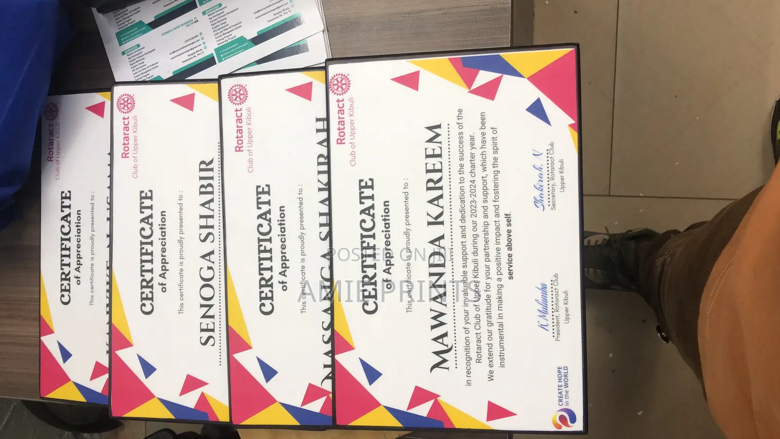 Wooden Certificates