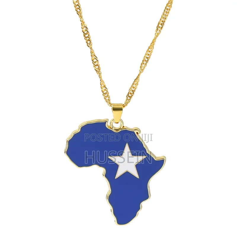 New National Map Flag Necklace Zambia Uganda Liberia