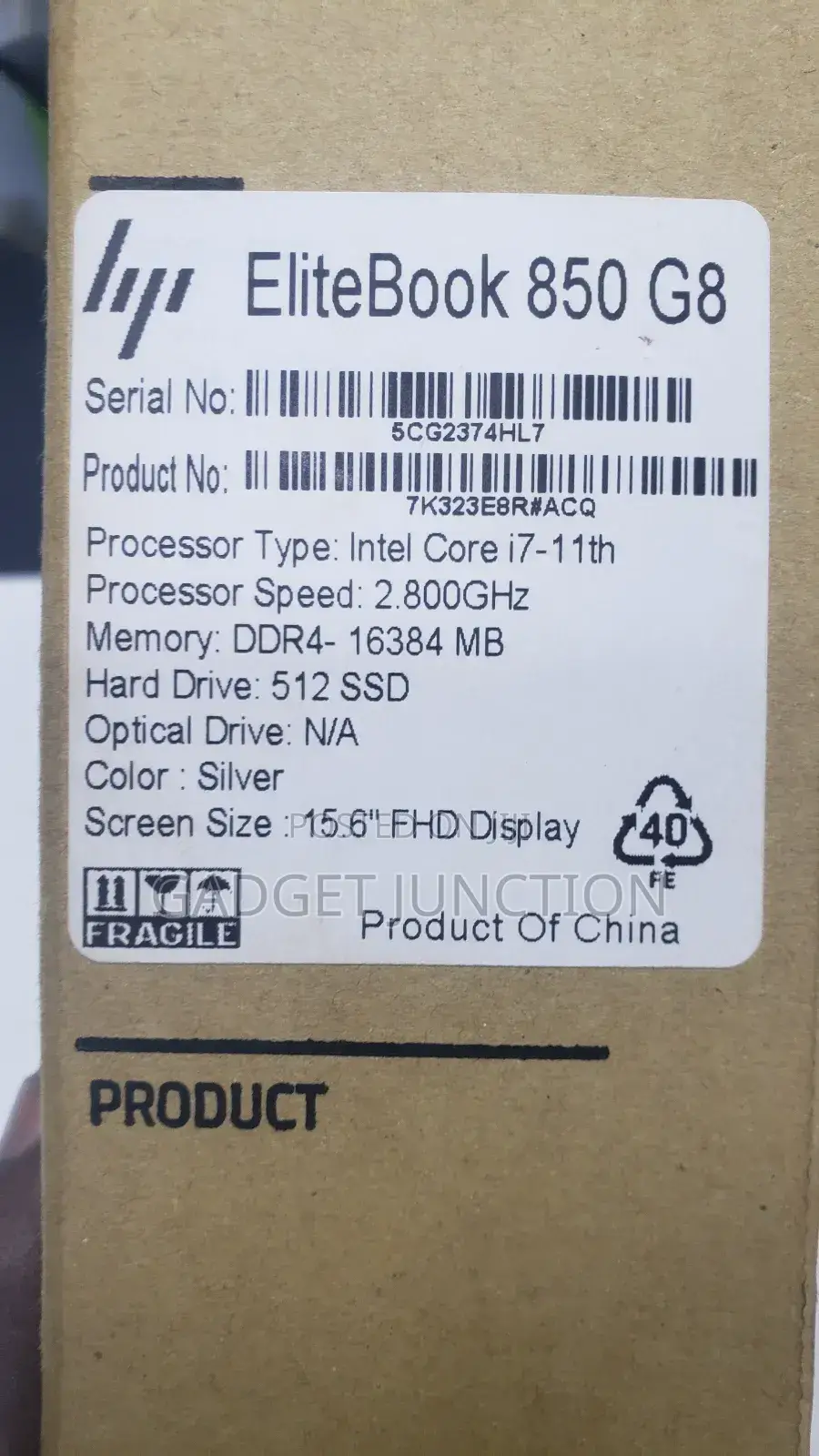 New Laptop HP EliteBook 850 G8 16GB Intel Core I7 SSD 512GB
