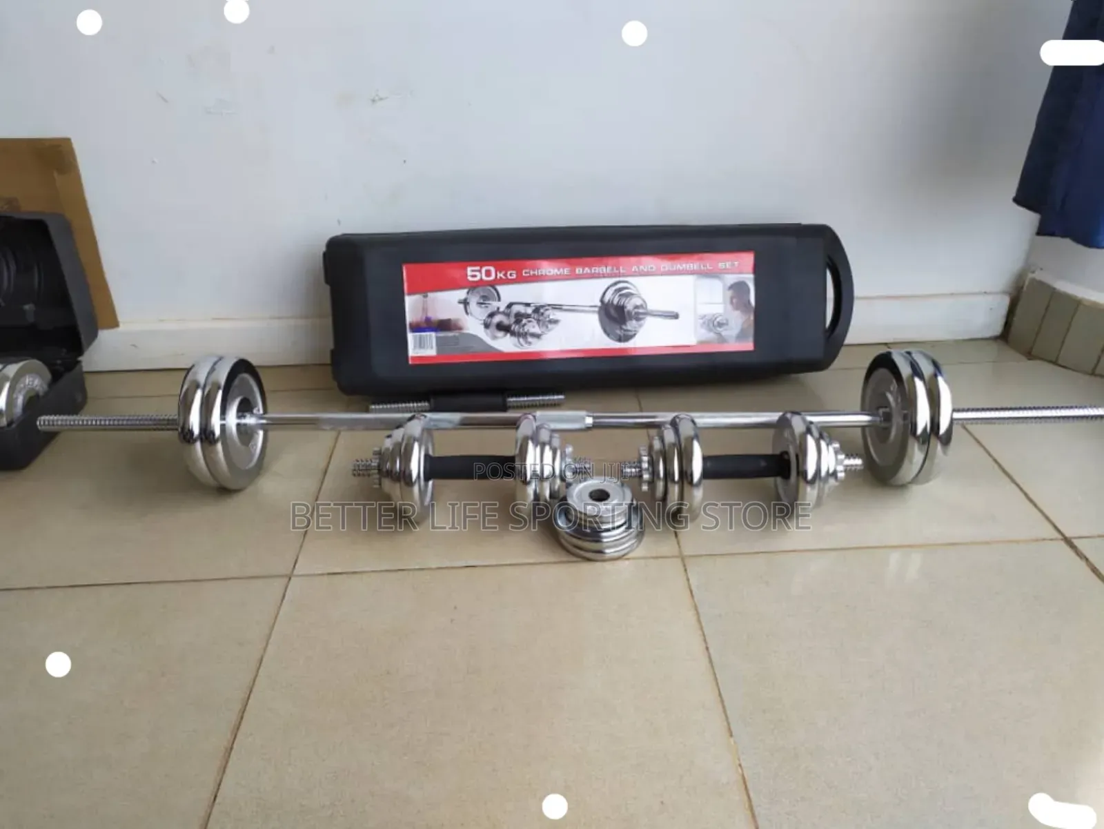 50 Kg Dumbbells Adjustable Set/Barbell Included