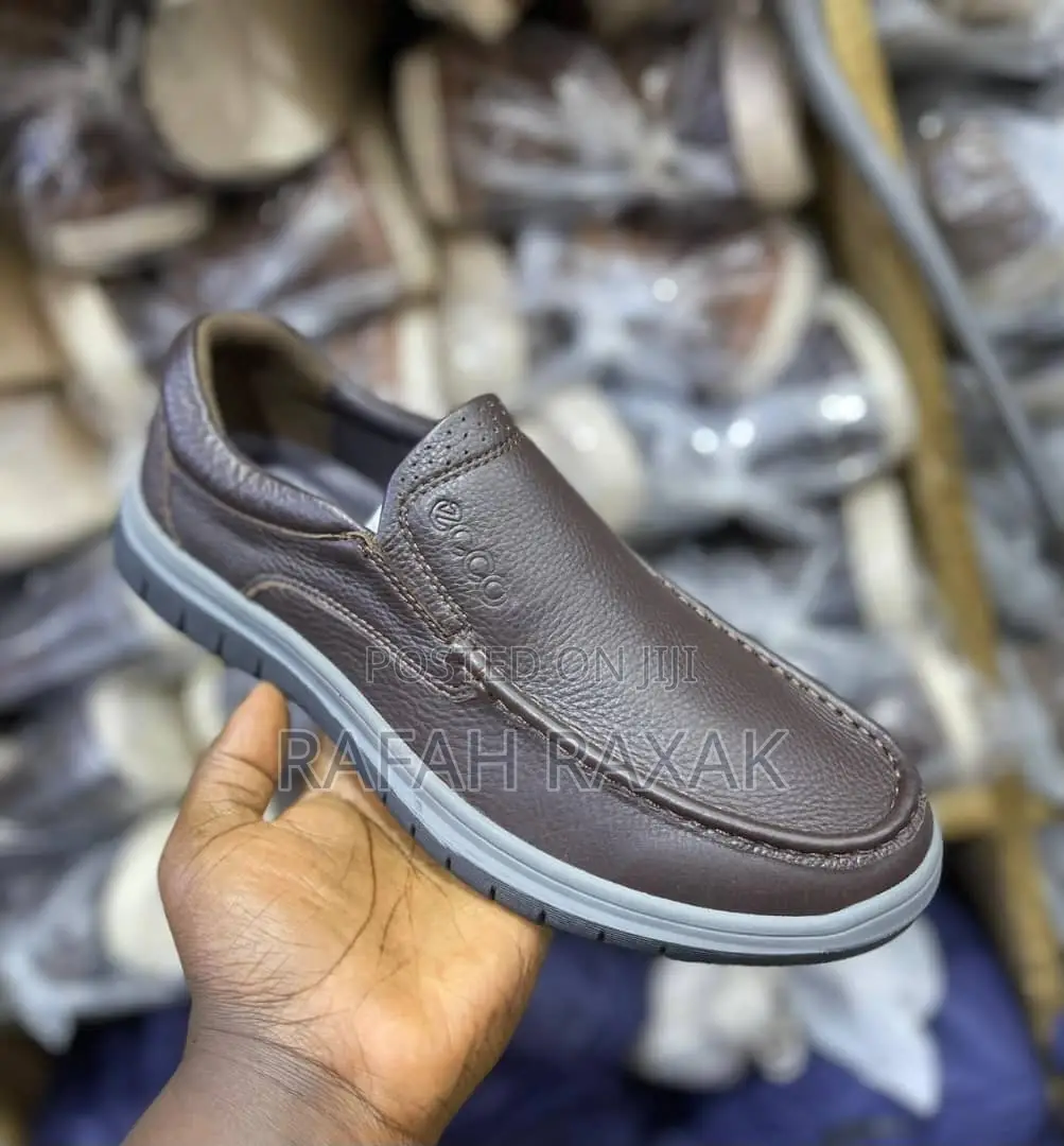 Original Coffee Brown Ecco Casual Leather Shoes