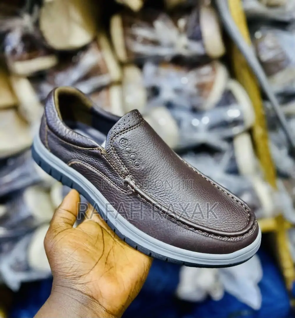 Original Coffee Brown Ecco Casual Leather Shoes