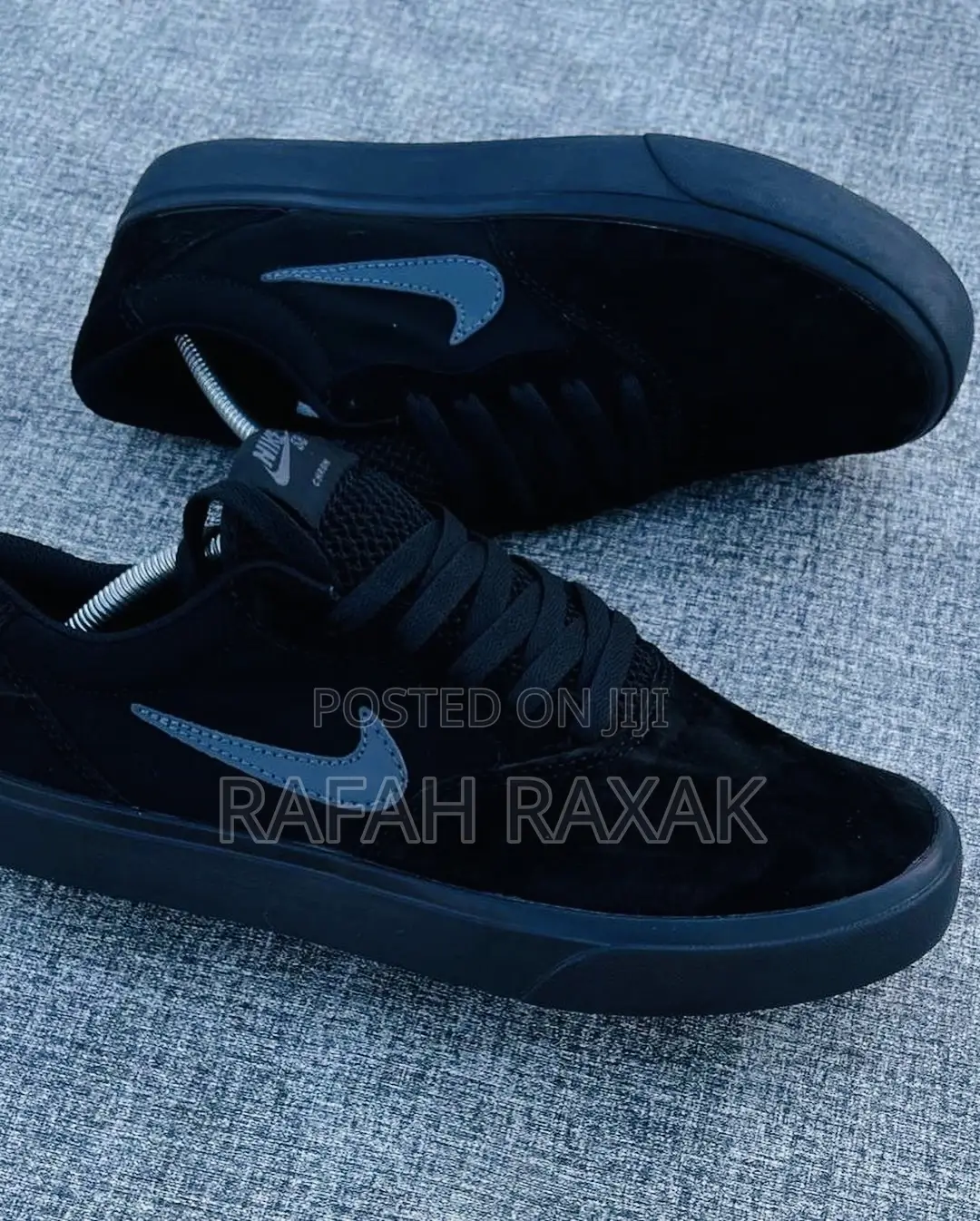 Original Nike SB Chron Triple Black Casual Suede Sneakers