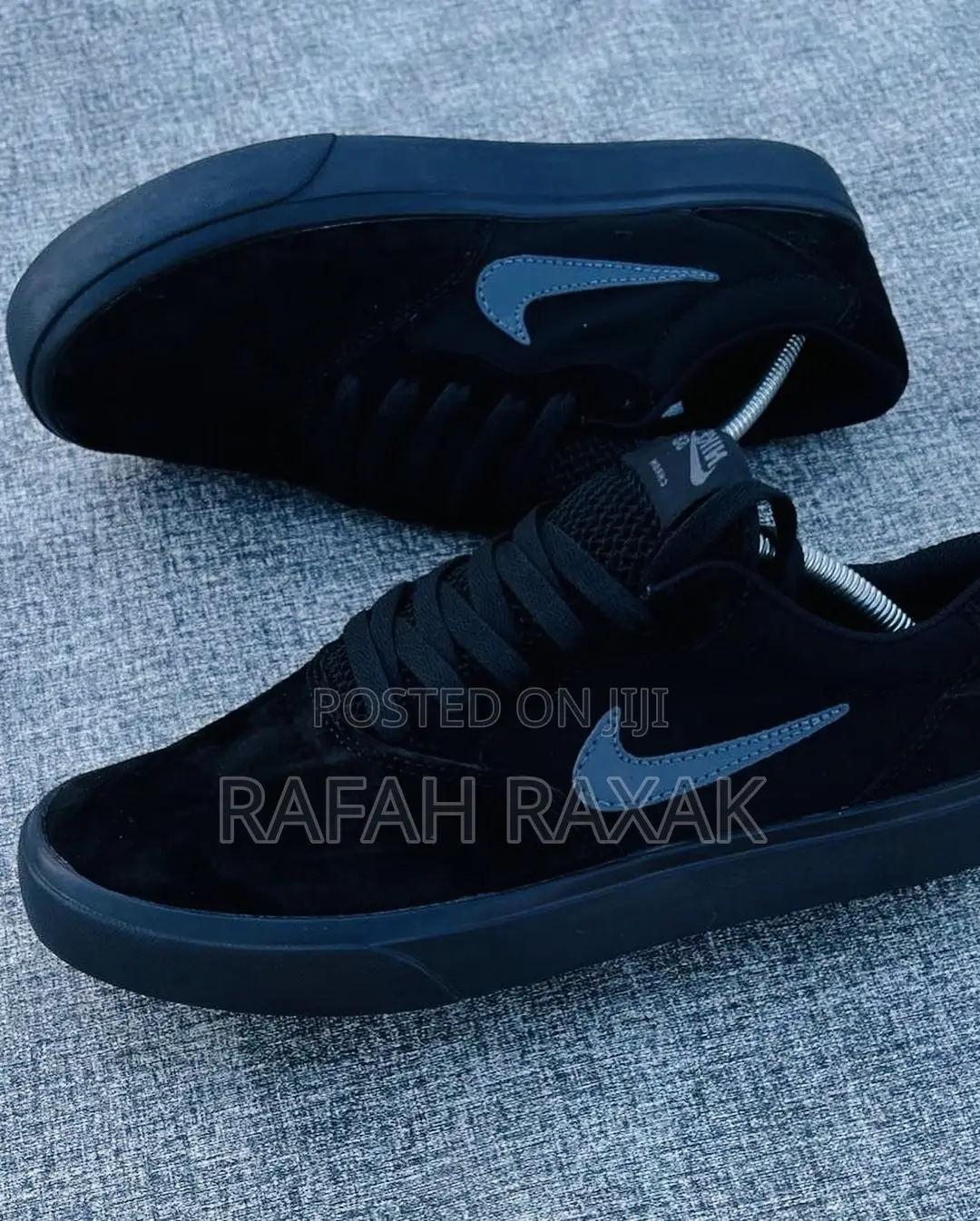 Original Nike SB Chron Triple Black Casual Suede Sneakers