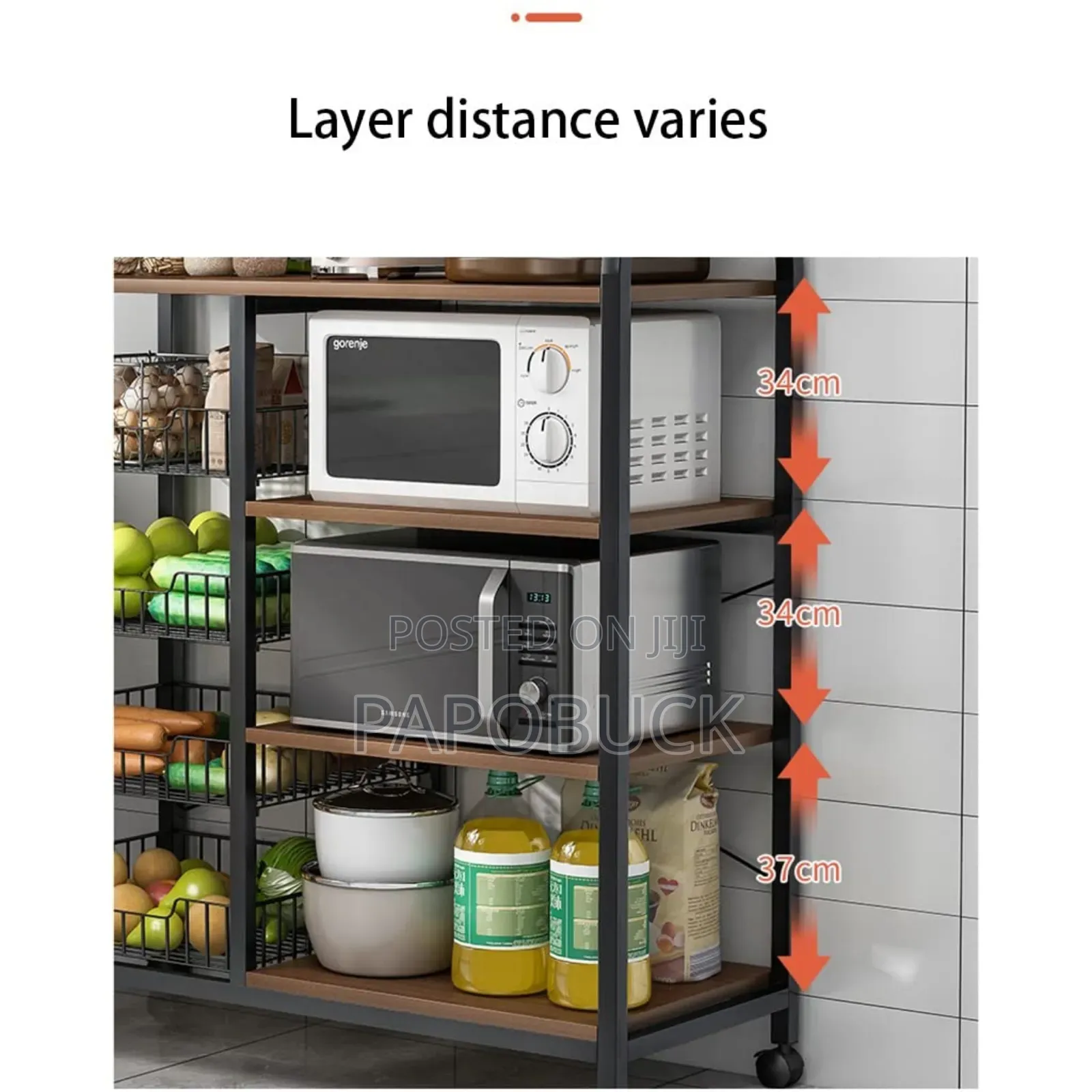 Multifunctional Kitchen Trolley Rack