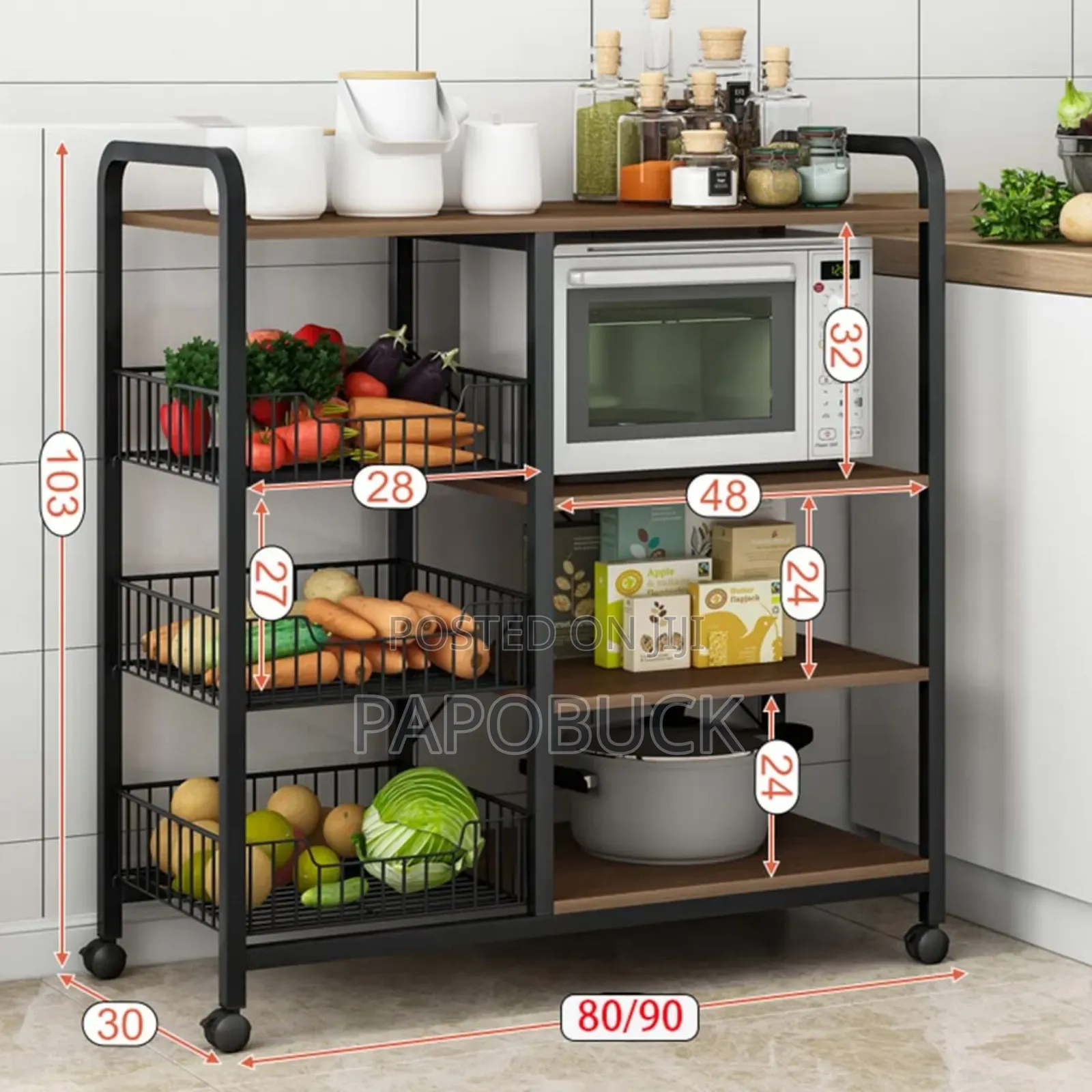 Multifunctional Kitchen Trolley Rack