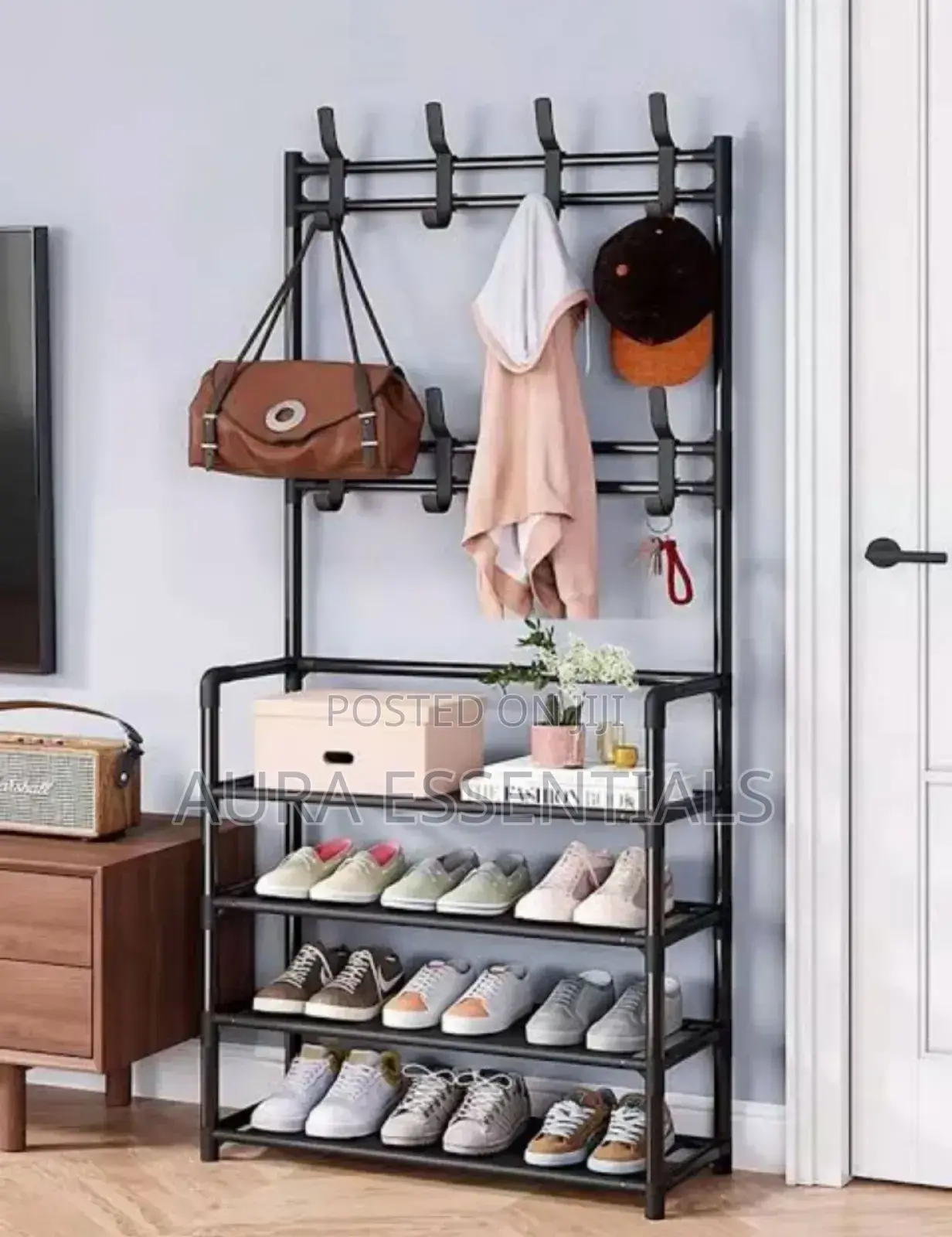 Four-Tier Simple Shoe Rack, Black