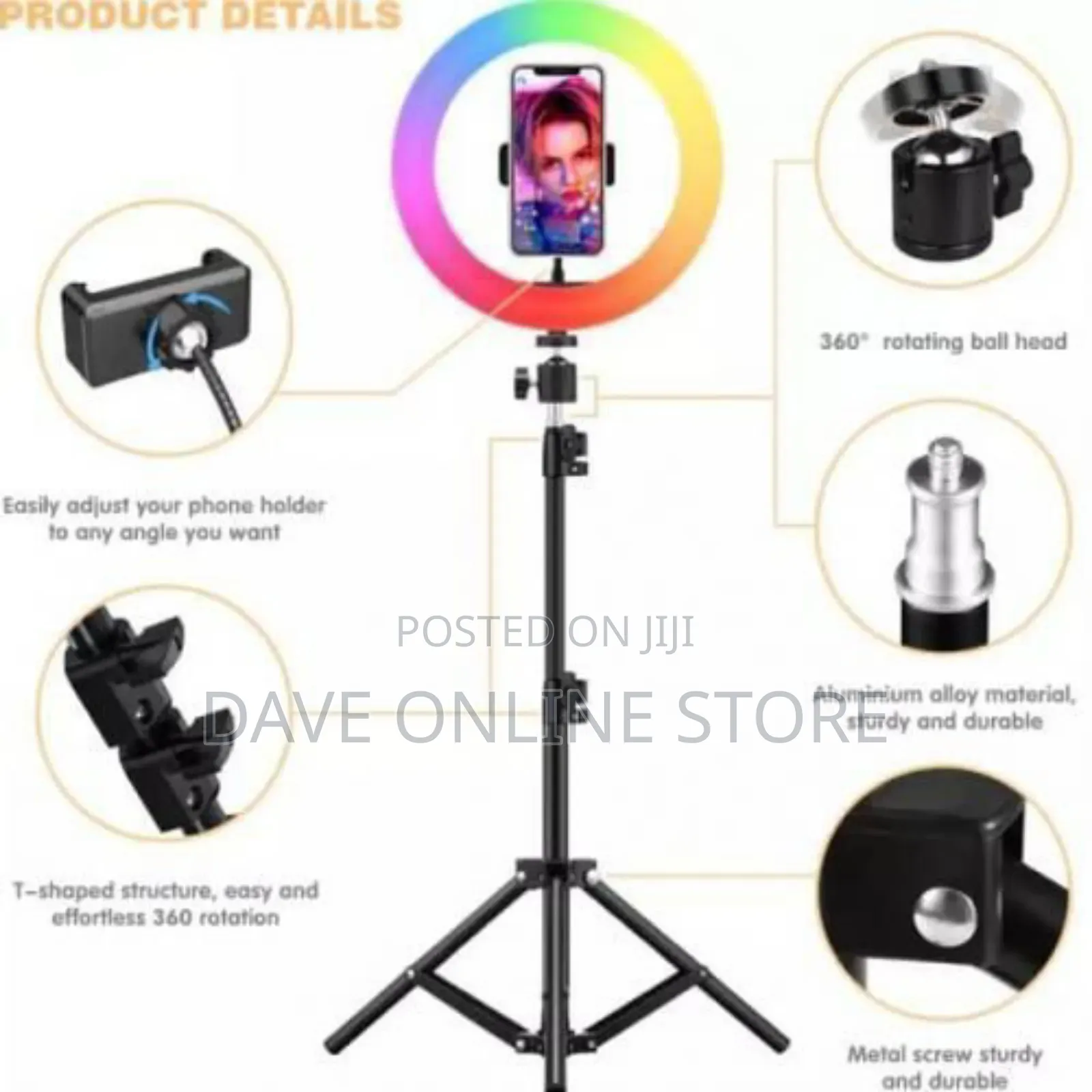 RGB 14 Inches Selfie Ring Light for Make-Up