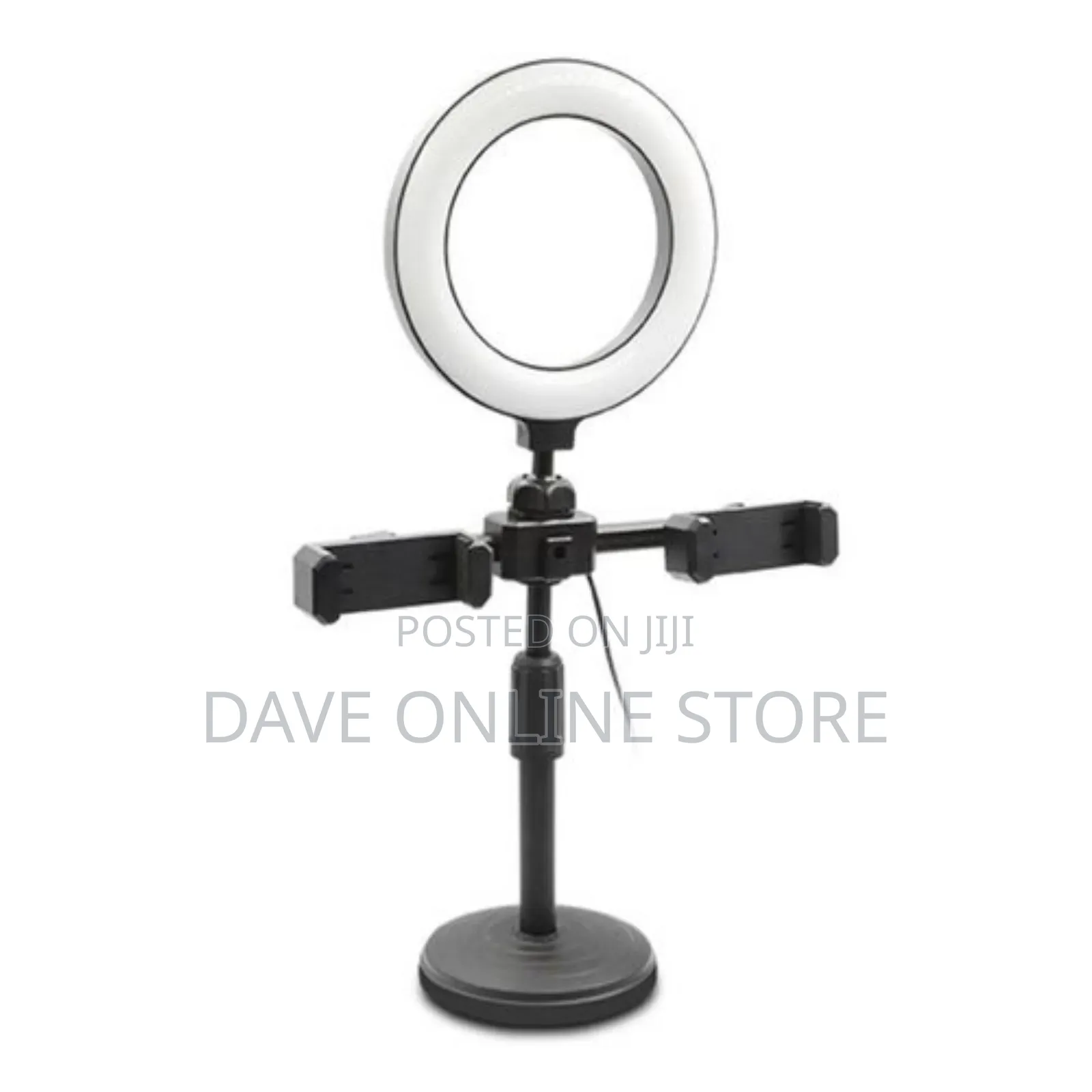 6-Inch Video Light LED Ring Fill Light Stand 2 Phone Clamps