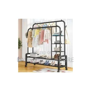 Double Line Carbon Steel Drying and Storage Cloth Rack
