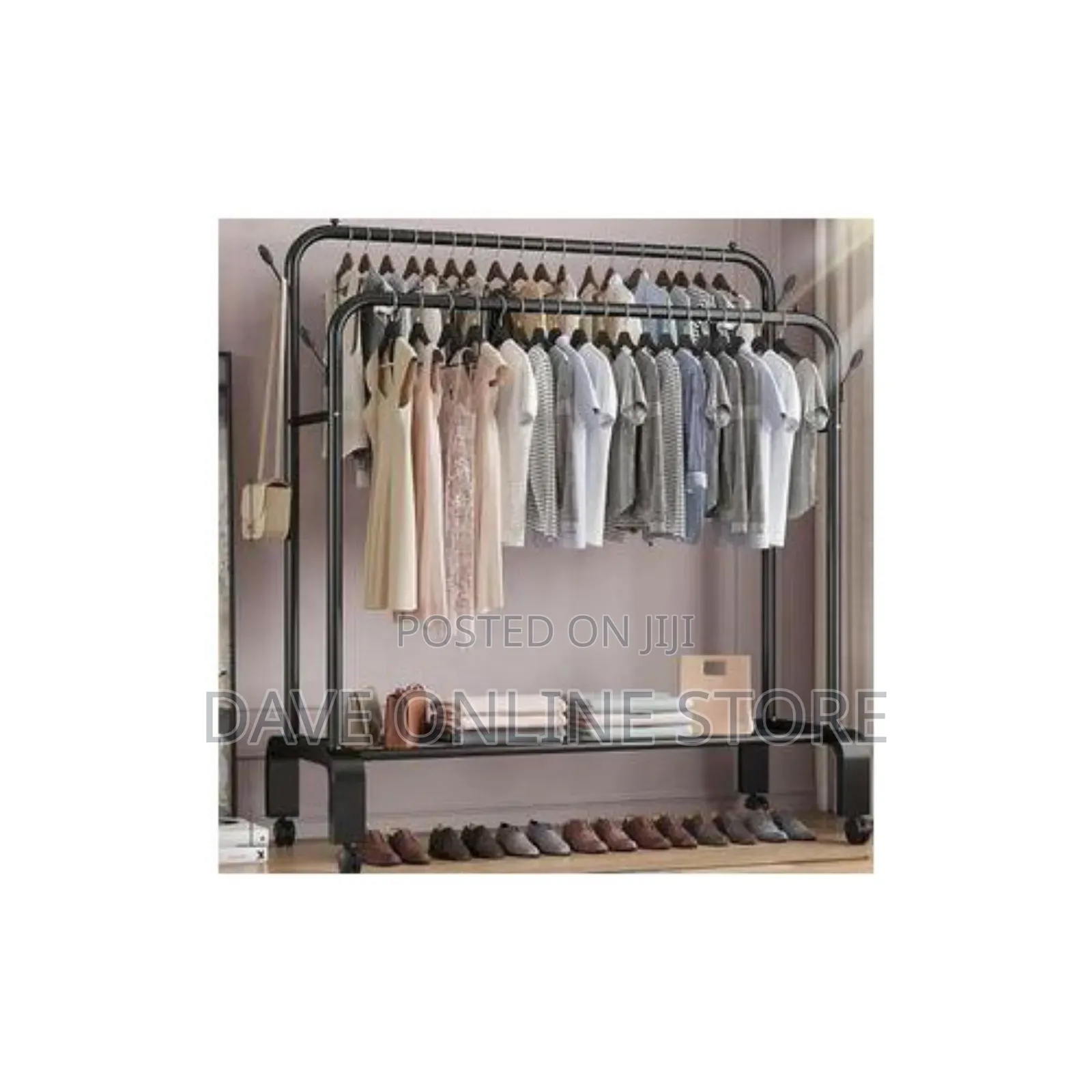Double Line Carbon Steel Drying and Storage Cloth Rack