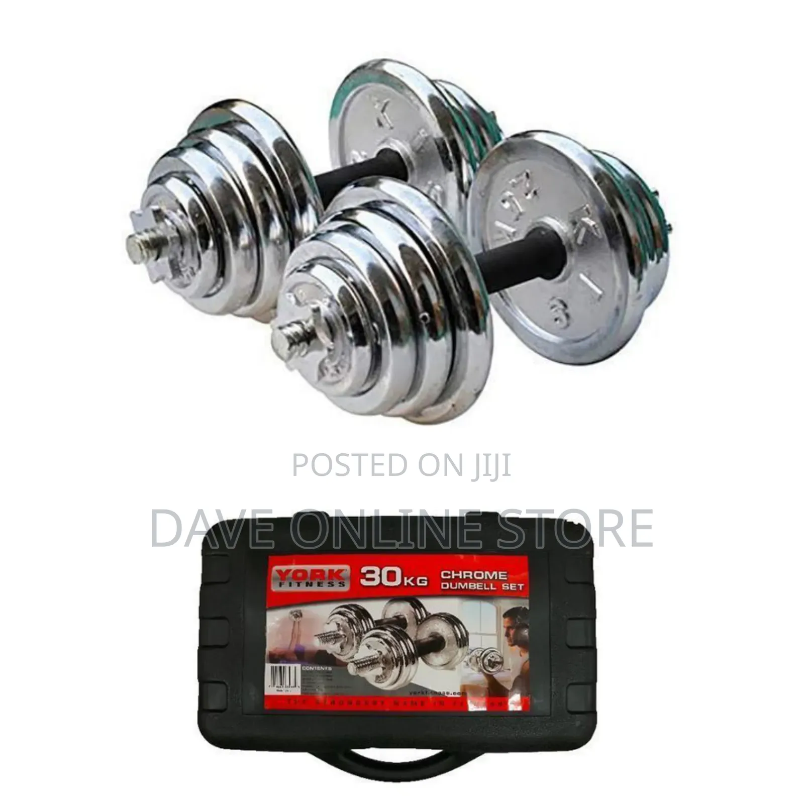 30kg Chrome Anti Rust Dumbbells Set -Silver