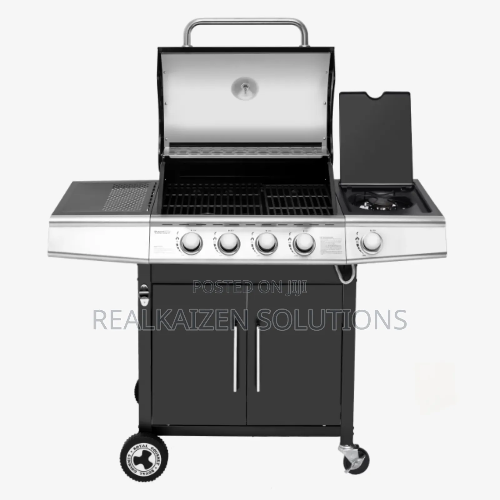 USA ROYAL GOURMET| 5 Burner Black Matte Enamel BBQ Gas Grill
