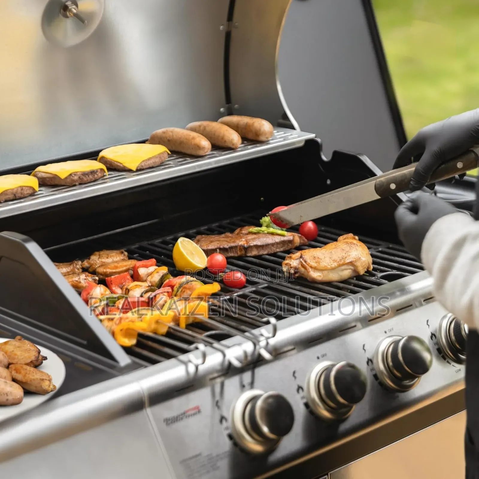 USA ROYAL GOURMET| 5 Burner Black Matte Enamel BBQ Gas Grill