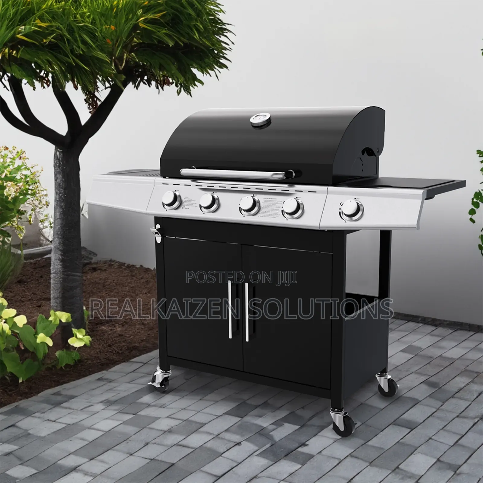 USA ROYAL GOURMET| 5 Burner Black Matte Enamel BBQ Gas Grill