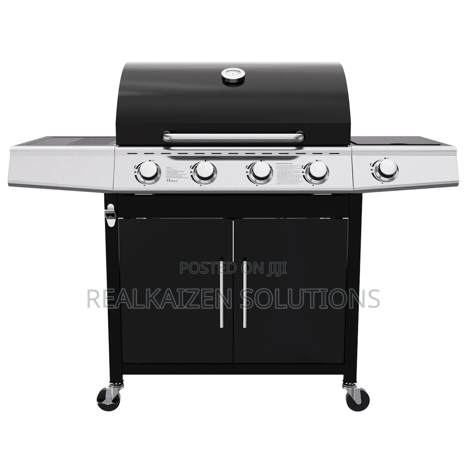USA ROYAL GOURMET| 5 Burner Black Matte Enamel BBQ Gas Grill