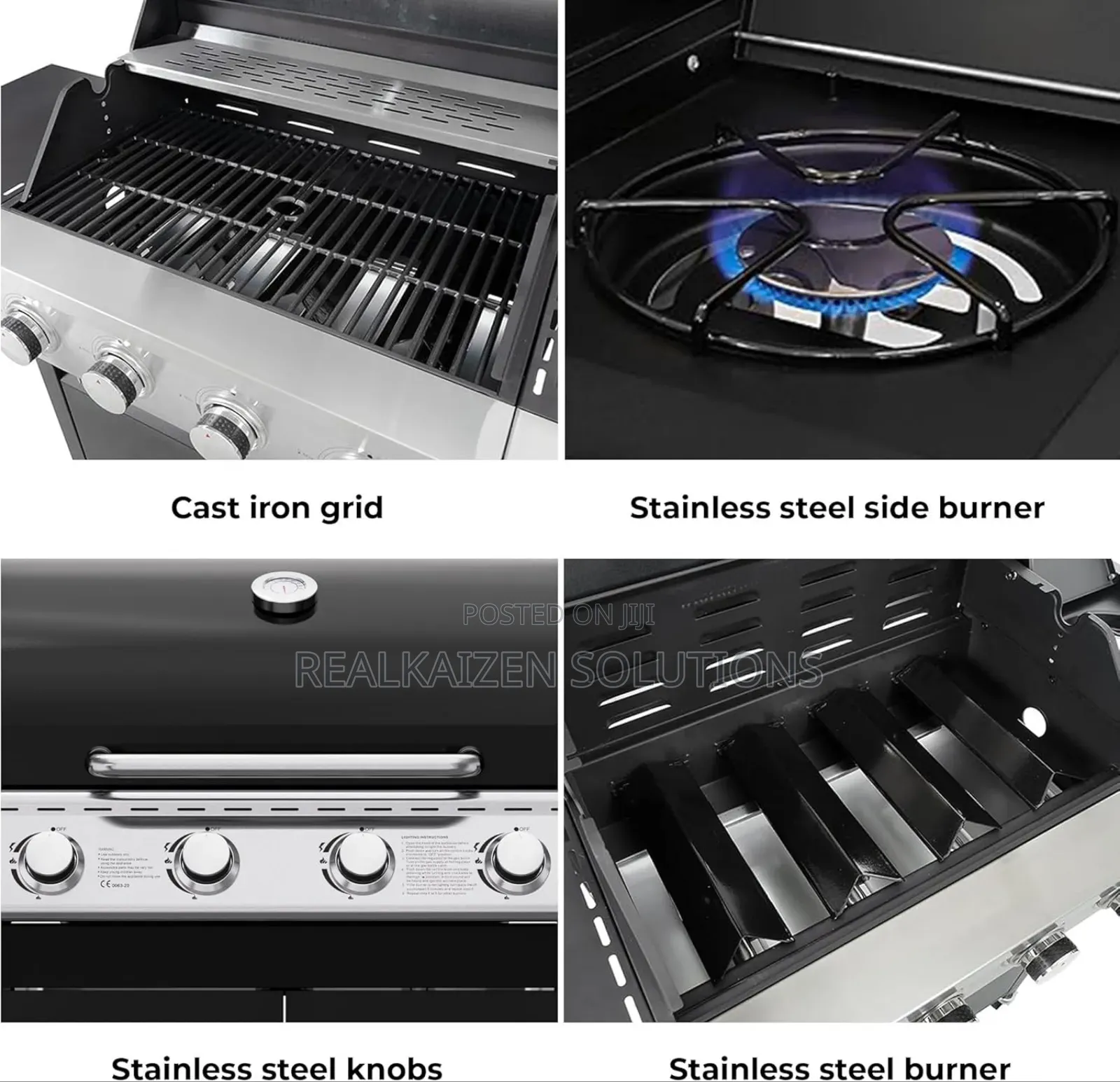 USA ROYAL GOURMET| 5 Burner Black Matte Enamel BBQ Gas Grill