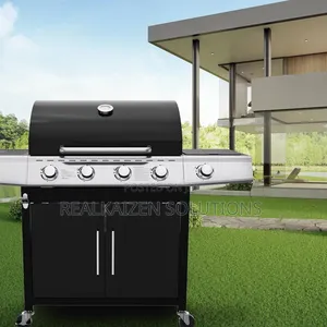 USA ROYAL GOURMET| 5 Burner Black Matte Enamel BBQ Gas Grill