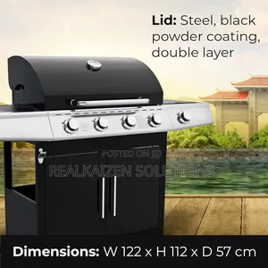 USA ROYAL GOURMET| 5 Burner Black Matte Enamel BBQ Gas Grill