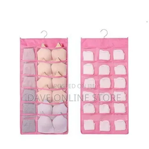 Socks,Bra,Underwear Bag Hanger Storage Organizer-Pink
