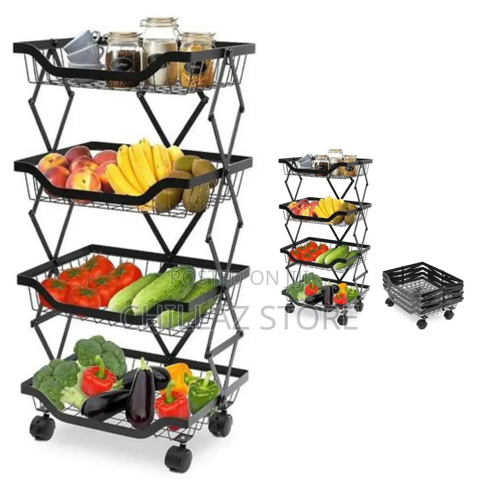 Metallic Fruit Rack