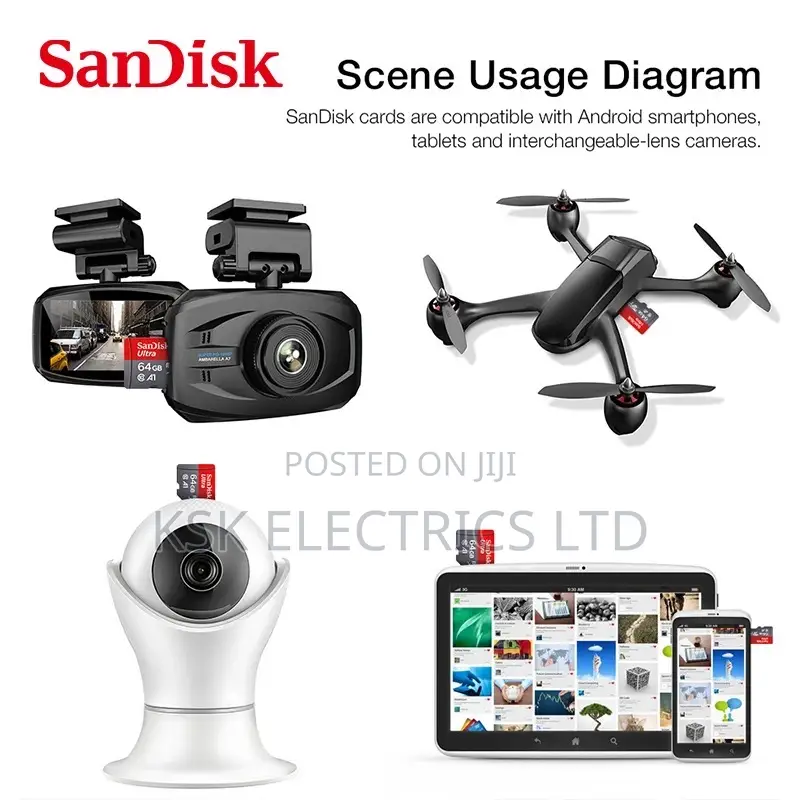 Sandisk 100% Original Micro SD Card 128GB 64GB 32GB A1 Class