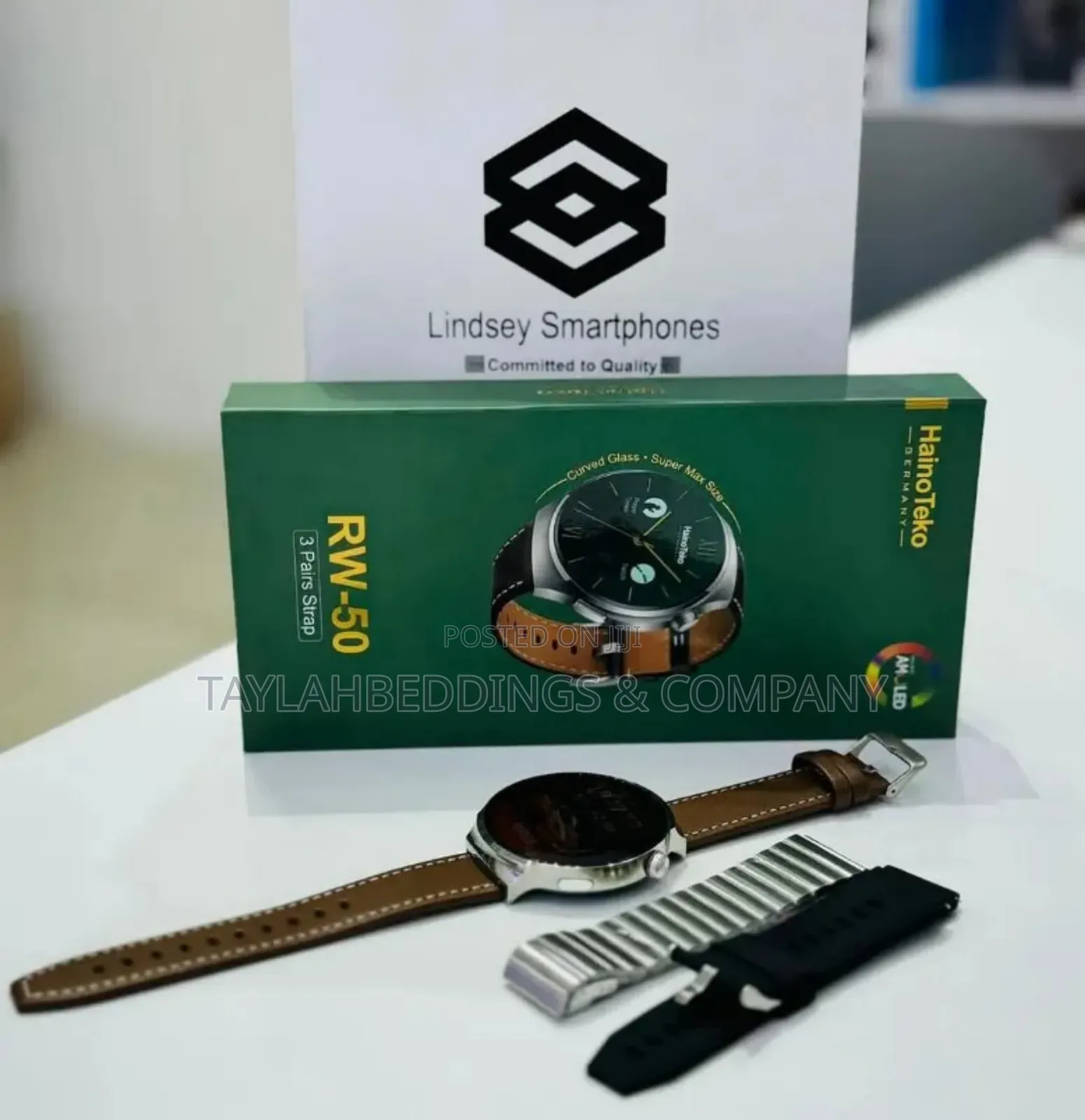 RW - 50 Round Shape Curved AMOLED Display Smart Watch