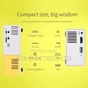 LED Mini Projector Supports 1080P USB Audio Media Video
