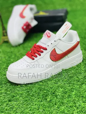 Original Big Sole White/Red Air Force 1 Sneakers